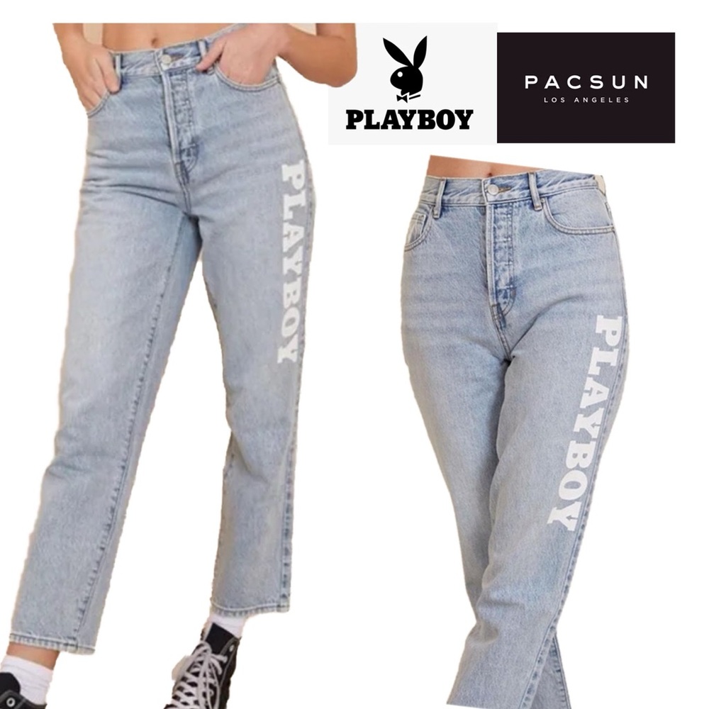 PLAYBOY  by PacSun Women's Light Wash Cropped‎ Jeans